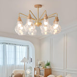 Modern Scandinavian Gold Clear Glass Spherical Chandelier  Image - 6