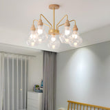 Modern Scandinavian Gold Clear Glass Spherical Chandelier  Image - 7