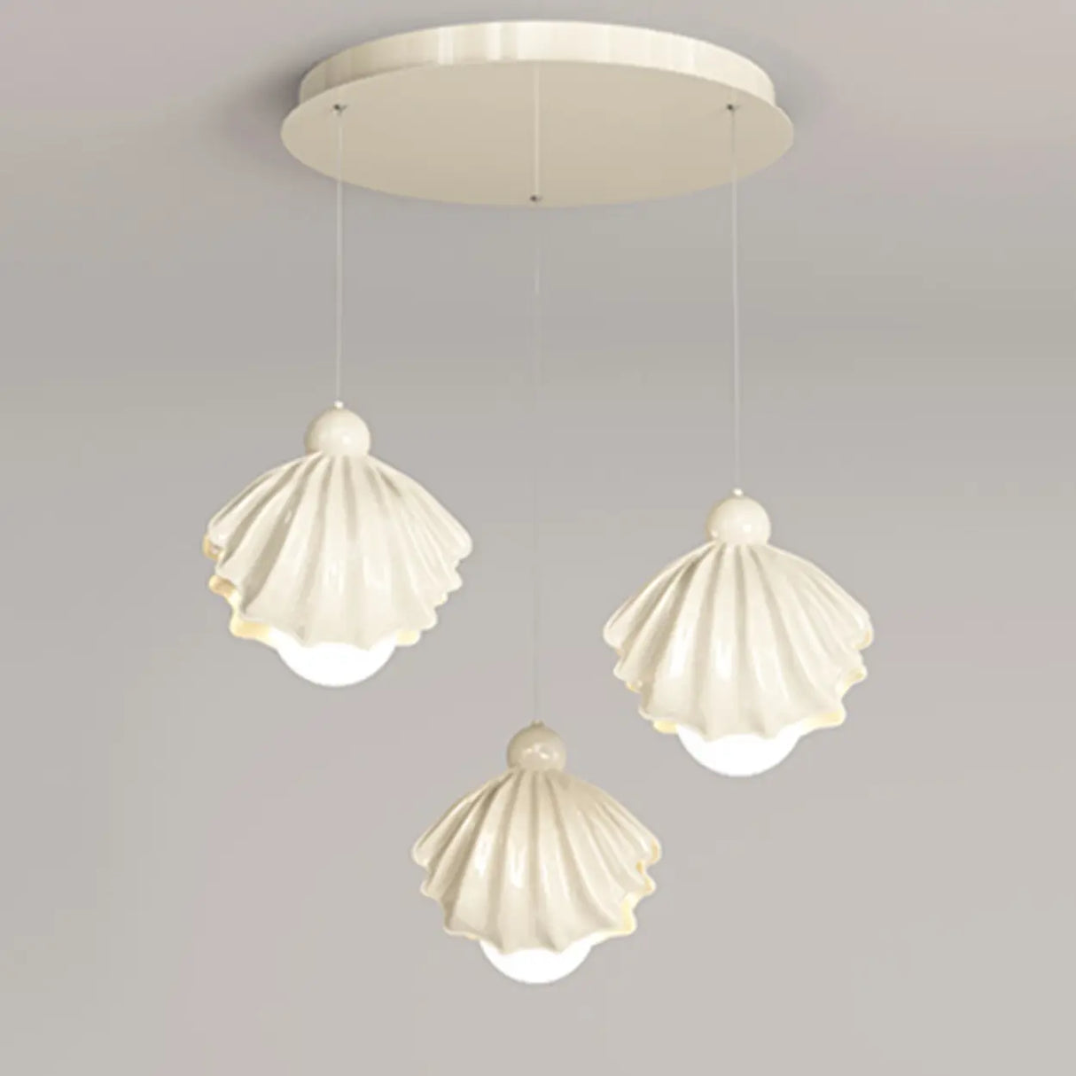 Modern Shell White Pendant Light Acrylic for Dining Room Image - 10