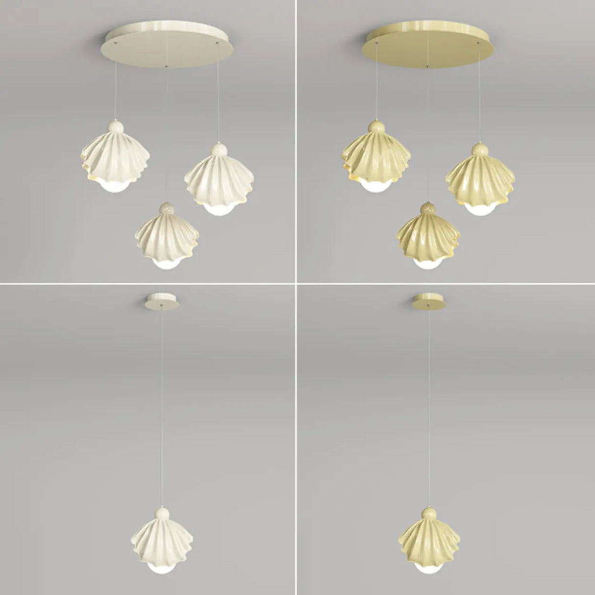 Modern Shell White Pendant Light Acrylic for Dining Room Image - 12