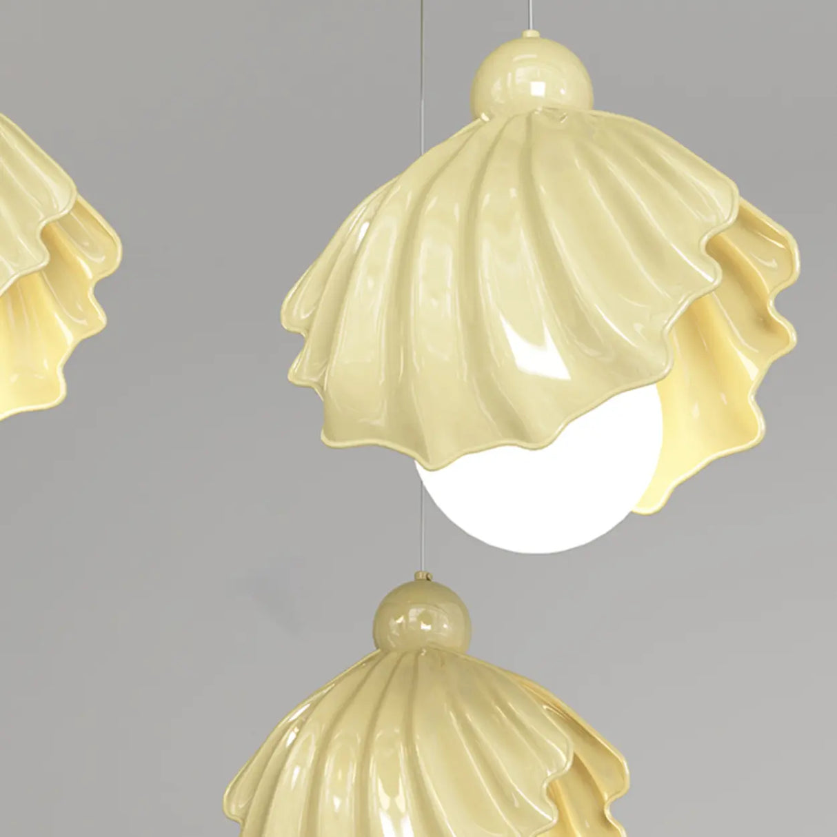 Modern Shell White Pendant Light Acrylic for Dining Room Image - 13