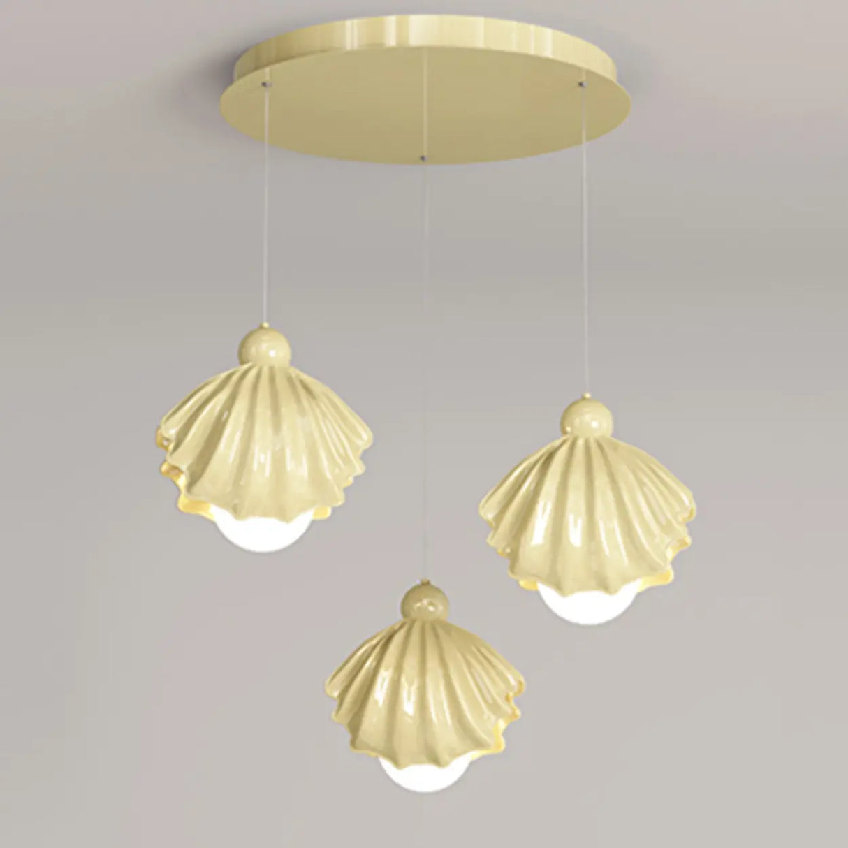 Modern Shell White Pendant Light Acrylic for Dining Room Image - 5