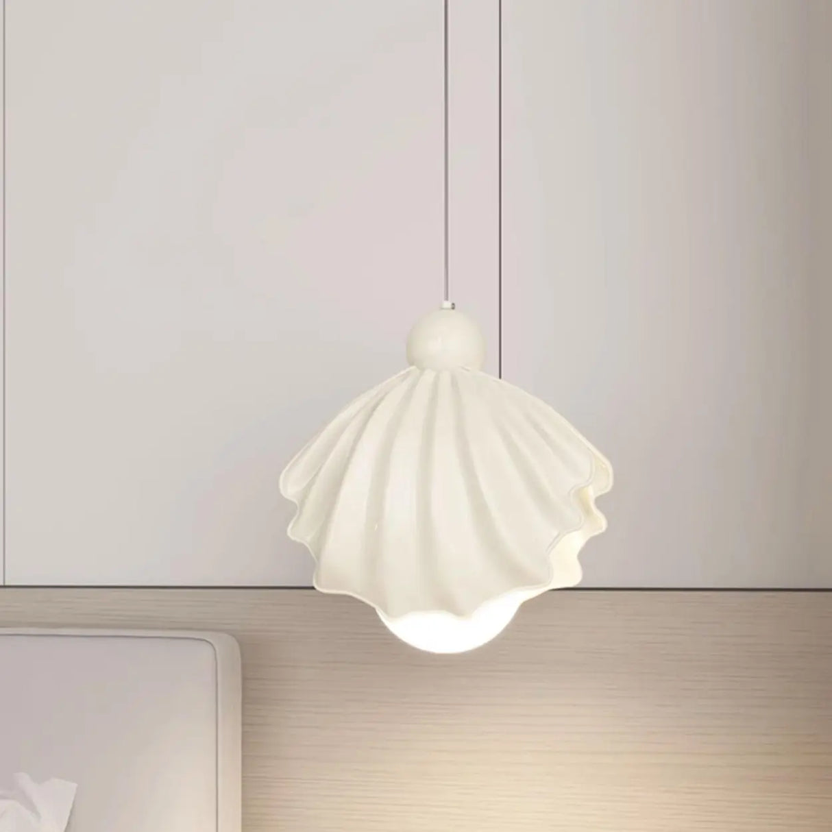 Modern Shell White Pendant Light Acrylic for Dining Room Image - 6