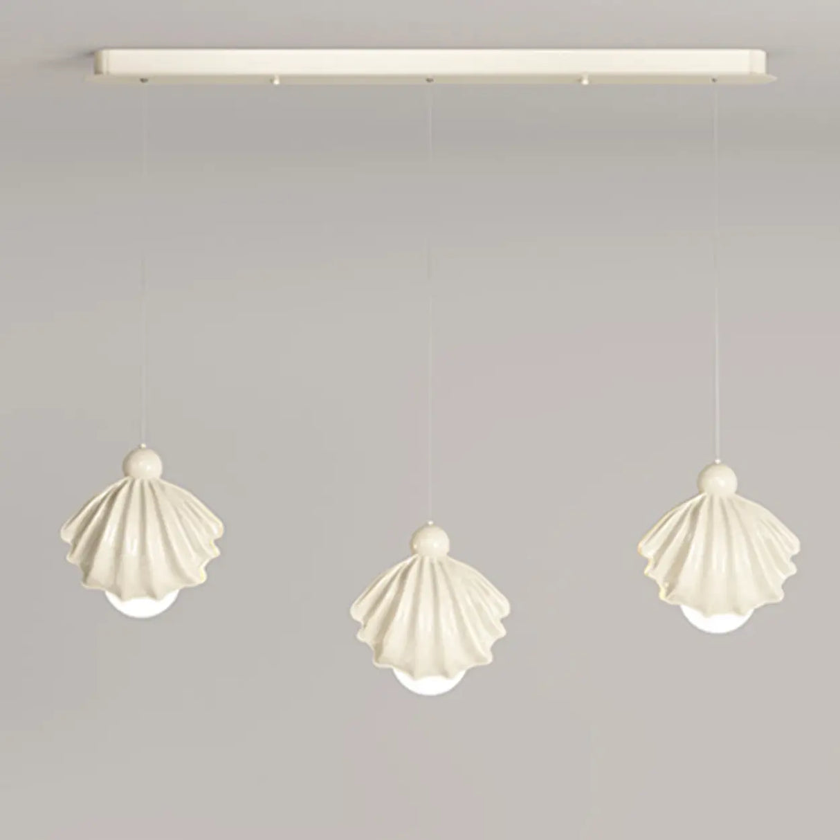 Modern Shell White Pendant Light Acrylic for Dining Room Image - 7