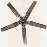 Modern Silver 5 Blade Metal Windmill Ceiling Fan Light Image - 10