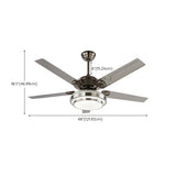 Modern Silver 5 Blade Windmill Ceiling Fan with Light Image - 13