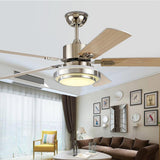 Modern Silver 5 Blade Windmill Ceiling Fan with Light Image - 3