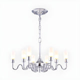 Modern Silver Cylinder Milk Glass Led Bedroom Chandelier Image - 2