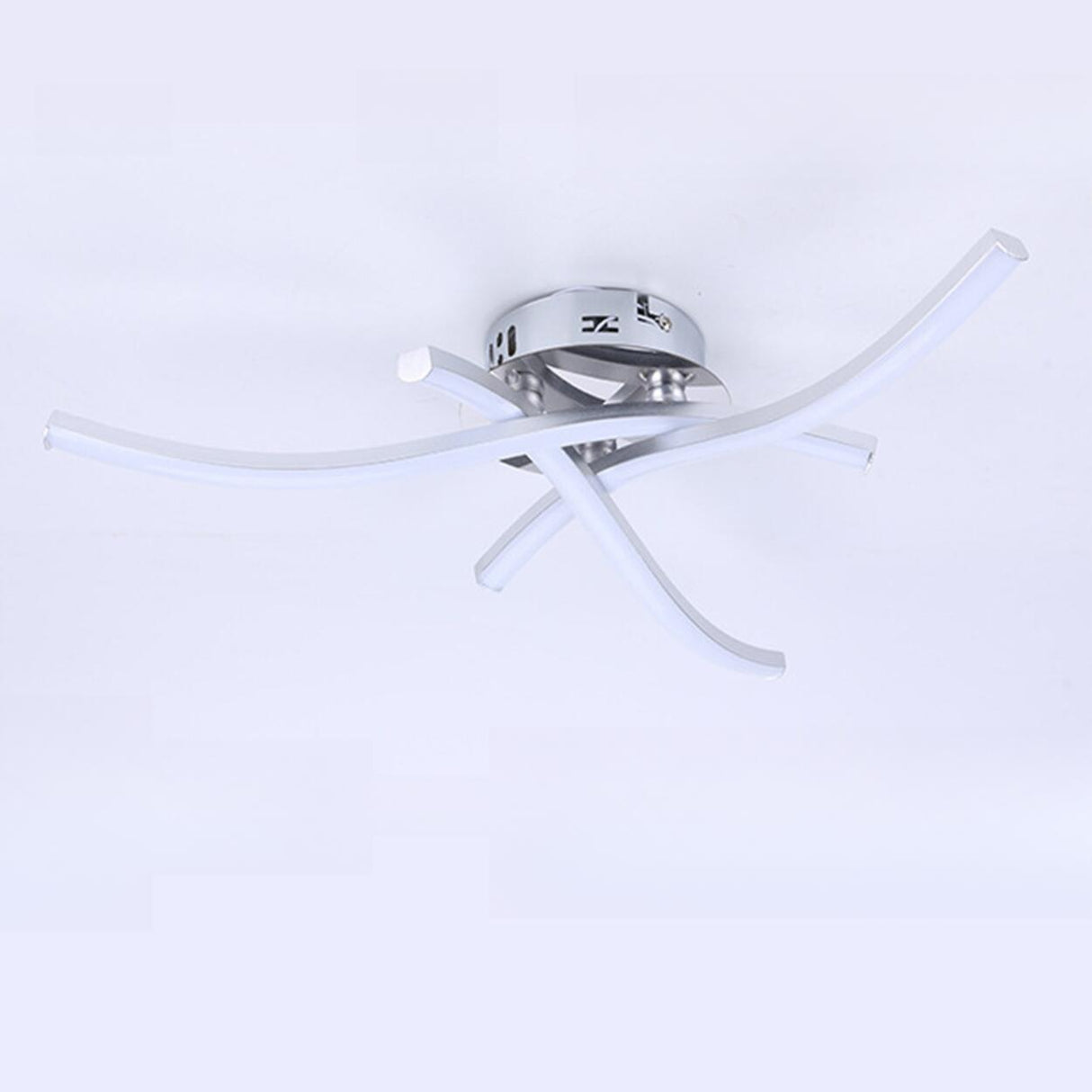 Modern Silver Wave LED Semi-Flush Mount Ceiling Light Image - 12