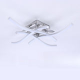 Modern Silver Wave LED Semi-Flush Mount Ceiling Light Image - 13