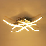 Modern Silver Wave LED Semi-Flush Mount Ceiling Light Image - 7