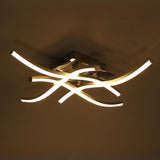 Modern Silver Wave LED Semi-Flush Mount Ceiling Light Image - 9