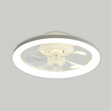 Modern Simple 19" Round Metal LED Ceiling Fan Light Image - 14