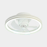 Modern Simple 19" Round Metal LED Ceiling Fan Light Image - 15