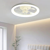 Modern Simple 19" Round Metal LED Ceiling Fan Light Image - 16