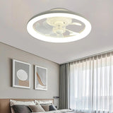 Modern Simple 19" Round Metal LED Ceiling Fan Light Image - 3