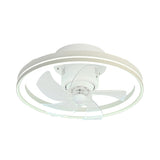 Modern Simple 19" Round Metal LED Ceiling Fan Light Image - 6