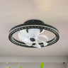 Modern Simple 19" Round Metal LED Ceiling Fan Light Image - 8