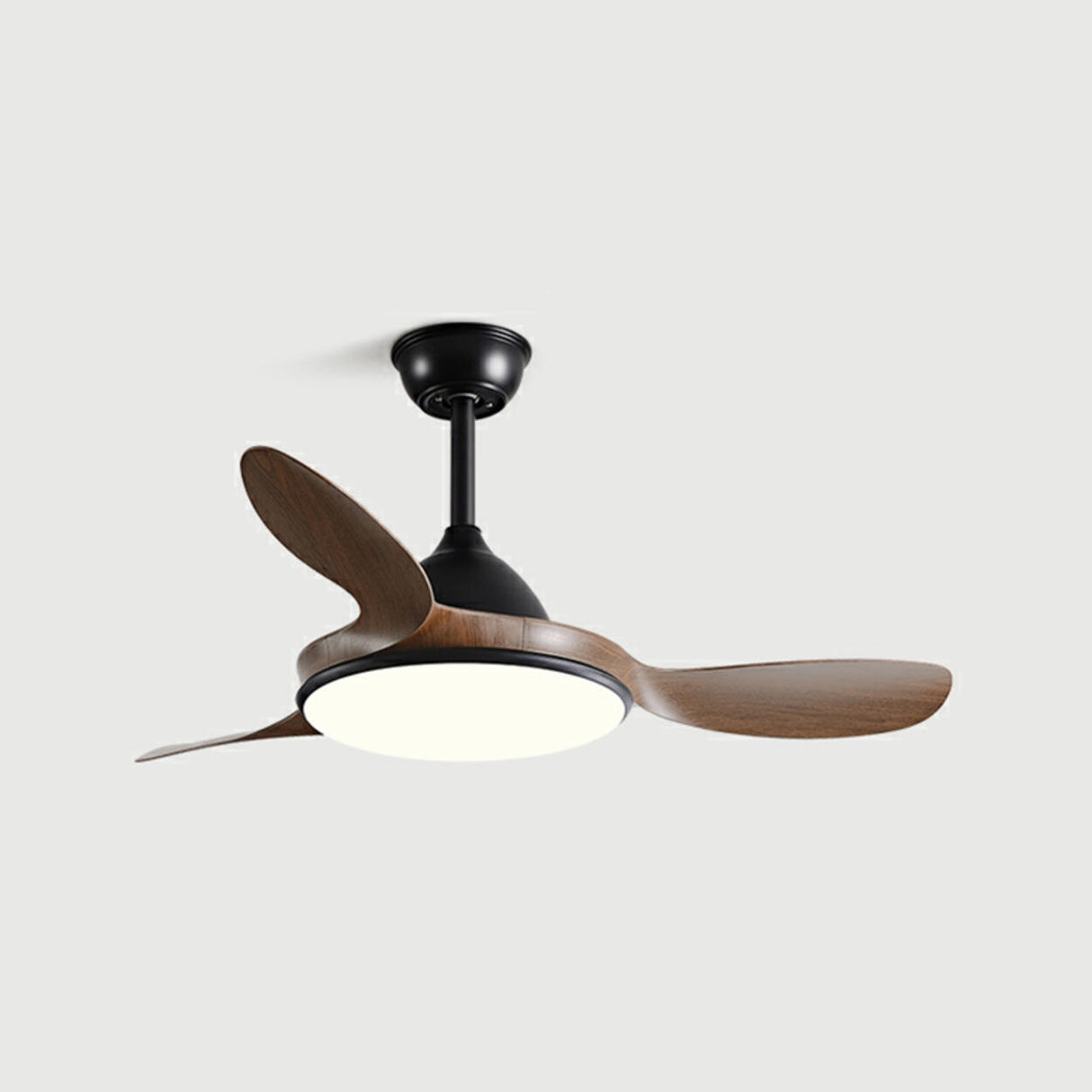 Modern Simple 3 Blades Wood Ceiling Fan with LED Light Image - 13