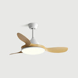 Modern Simple 3 Blades Wood Ceiling Fan with LED Light Image - 14