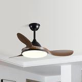 Modern Simple 3 Blades Wood Ceiling Fan with LED Light Image - 7