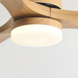 Modern Simple 3 Wood Blades Ceiling Fan with LED Light Image - 12