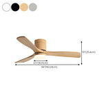 Modern Simple 3 Wood Blades Ceiling Fan with LED Light Image - 18