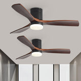 Modern Simple 3 Wood Blades Ceiling Fan with LED Light Image - 3