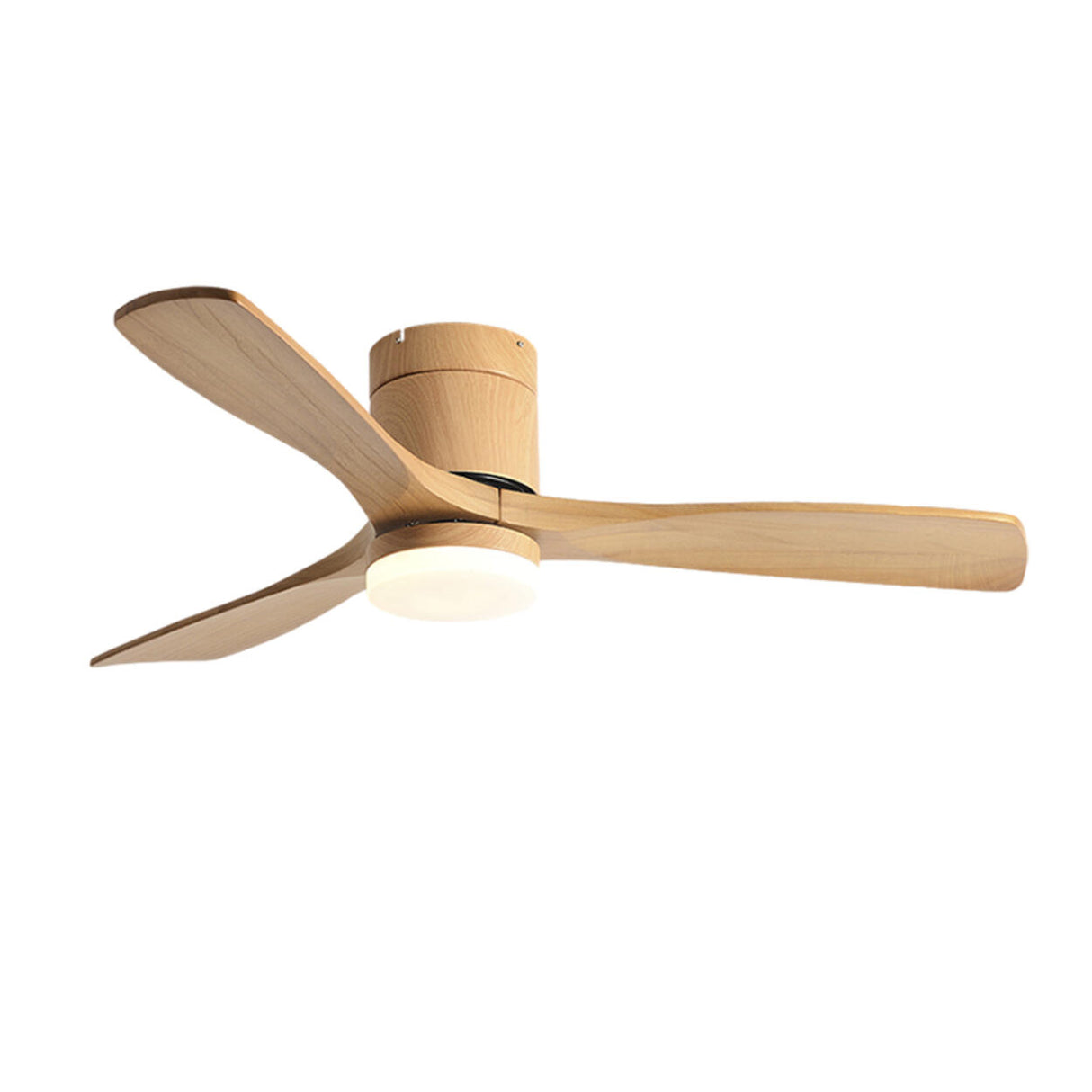 Modern Simple 3 Wood Blades Ceiling Fan with LED Light Image - 4