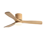 Modern Simple 3 Wood Blades Ceiling Fan with LED Light Image - 4