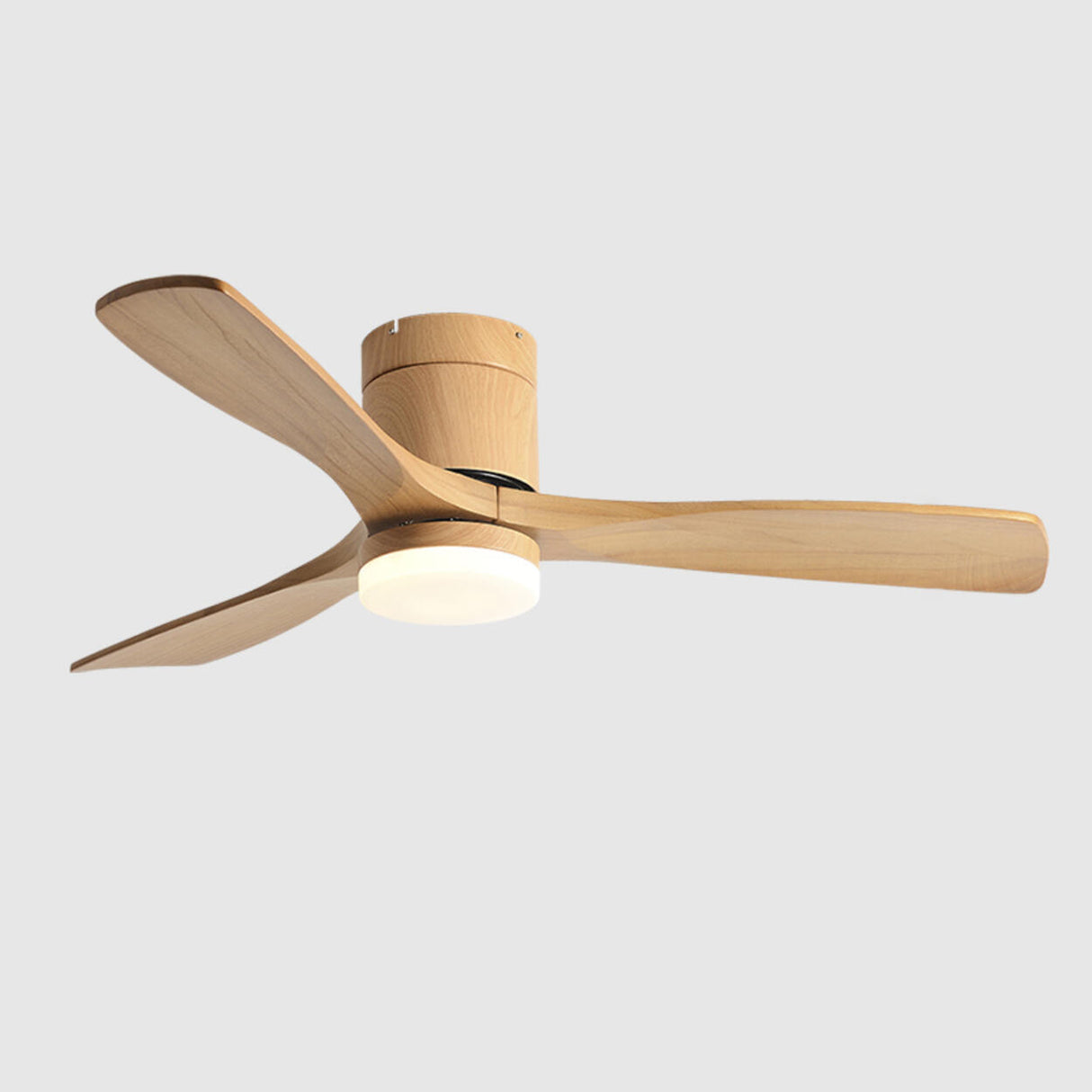 Modern Simple 3 Wood Blades Ceiling Fan with LED Light Image - 5