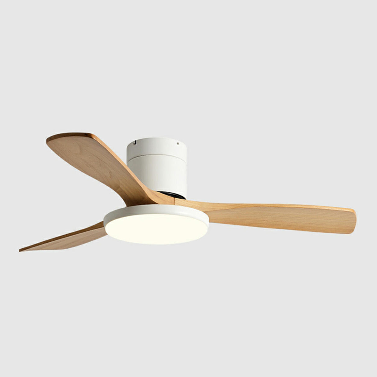 Modern Simple 3 Wood Blades Remote Ceiling Fan Light Image - 11