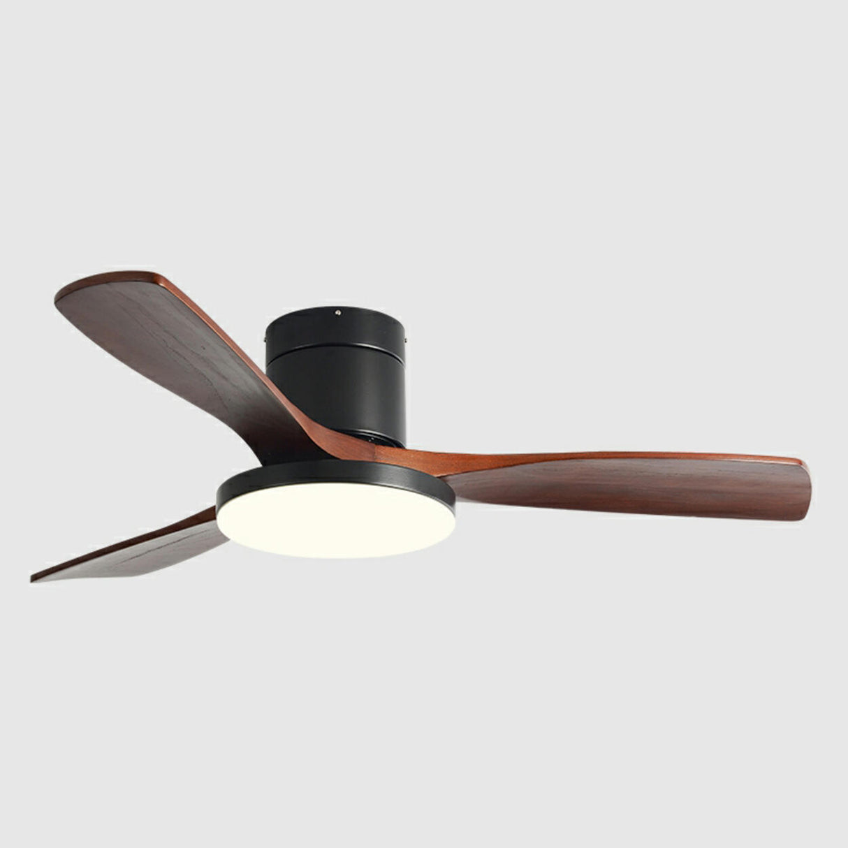 Modern Simple 3 Wood Blades Remote Ceiling Fan Light Image - 13