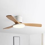 Modern Simple 3 Wood Blades Remote Ceiling Fan Light Image - 6