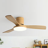 Modern Simple 3 Wood Blades Remote Ceiling Fan Light Image - 7