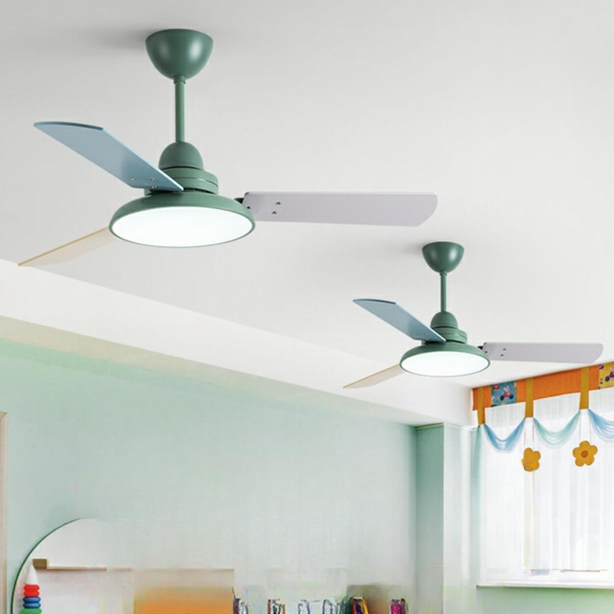 Modern Simple 3 Wood Blades Standard Ceiling Fan Light Image - 1