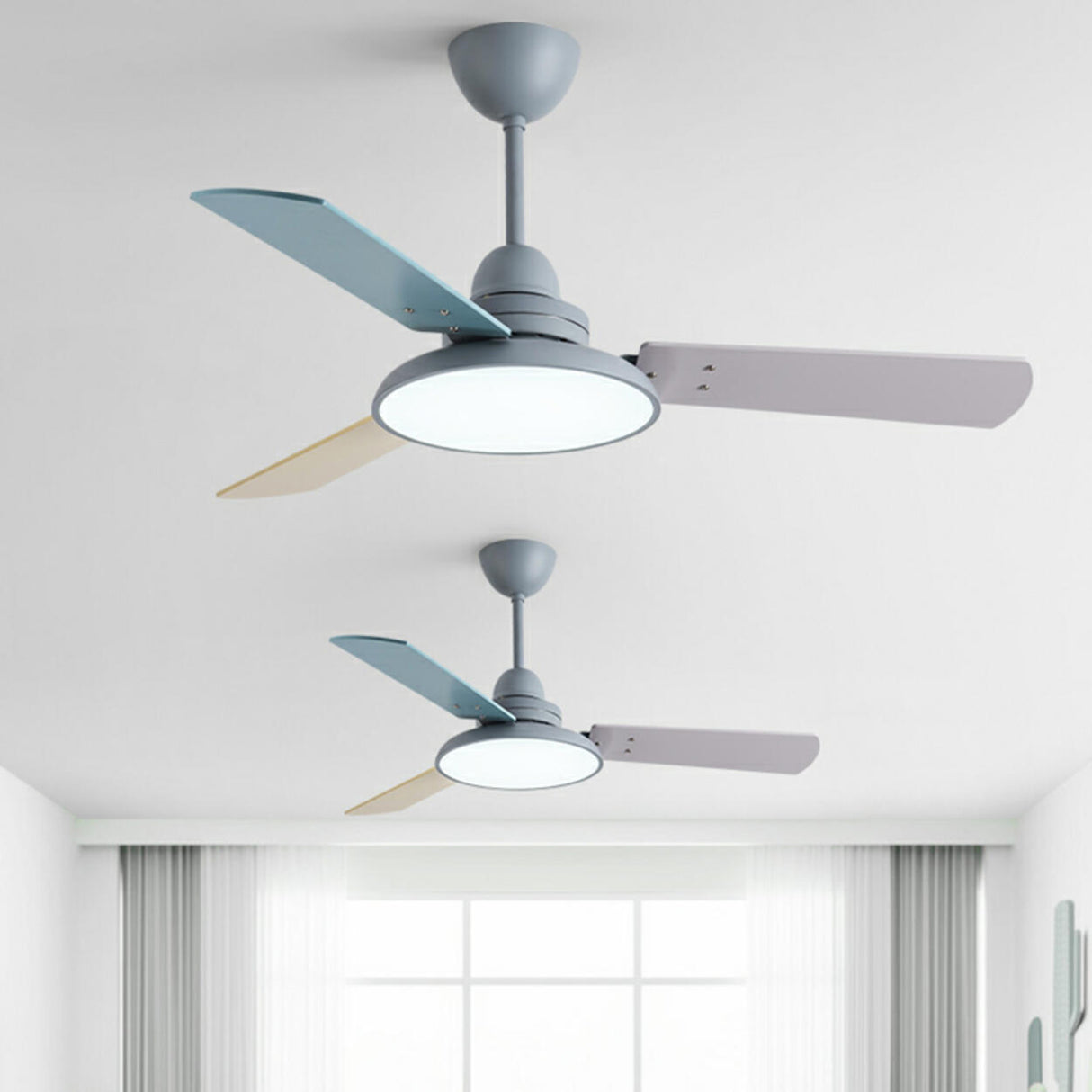 Modern Simple 3 Wood Blades Standard Ceiling Fan Light Image - 14