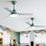 Modern Simple 3 Wood Blades Standard Ceiling Fan Light Image - 4