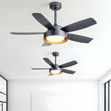 Modern Simple 5 Blade Dimming Remote Ceiling Fan Light Image - 20