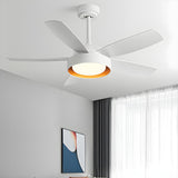 Modern Simple 5 Blade Dimming Remote Ceiling Fan Light Image - 5