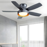 Modern Simple 5 Blade Dimming Remote Ceiling Fan Light Image - 8