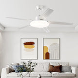 Modern Simple 5 Blade Metal Ceiling Fan with LED Light Image - 2