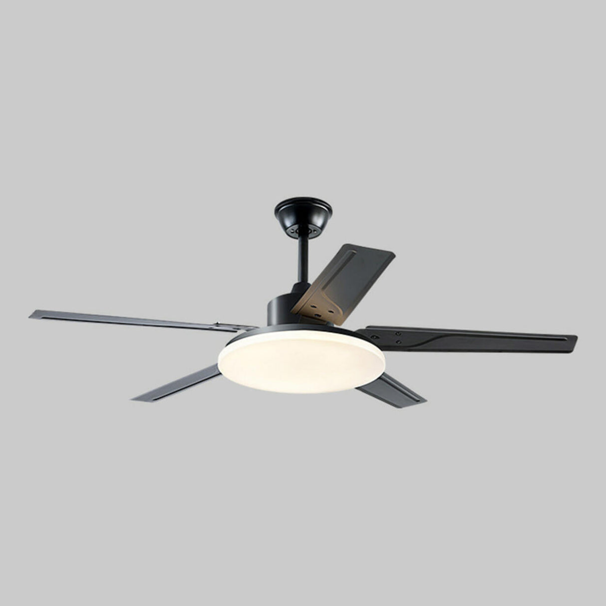 Modern Simple 5 Blade Metal Ceiling Fan with LED Light Image - 8