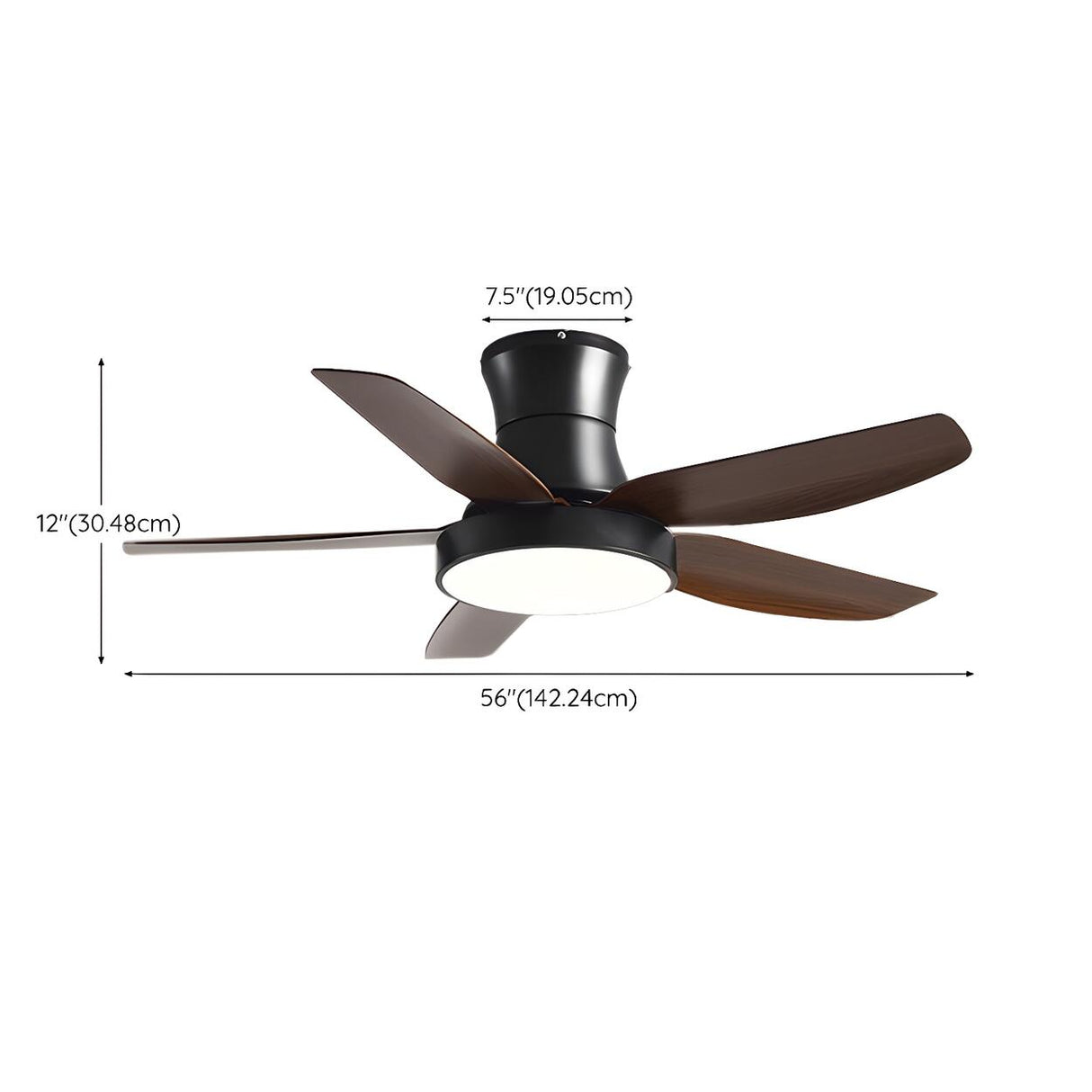 Modern Simple 5 Blade Windmill Ceiling Fan with Light 