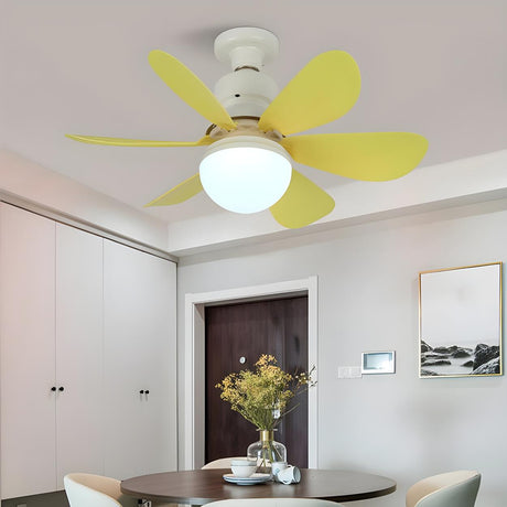 Modern Simple 6 Blade Dimming Ceiling Fan with Light Image - 2