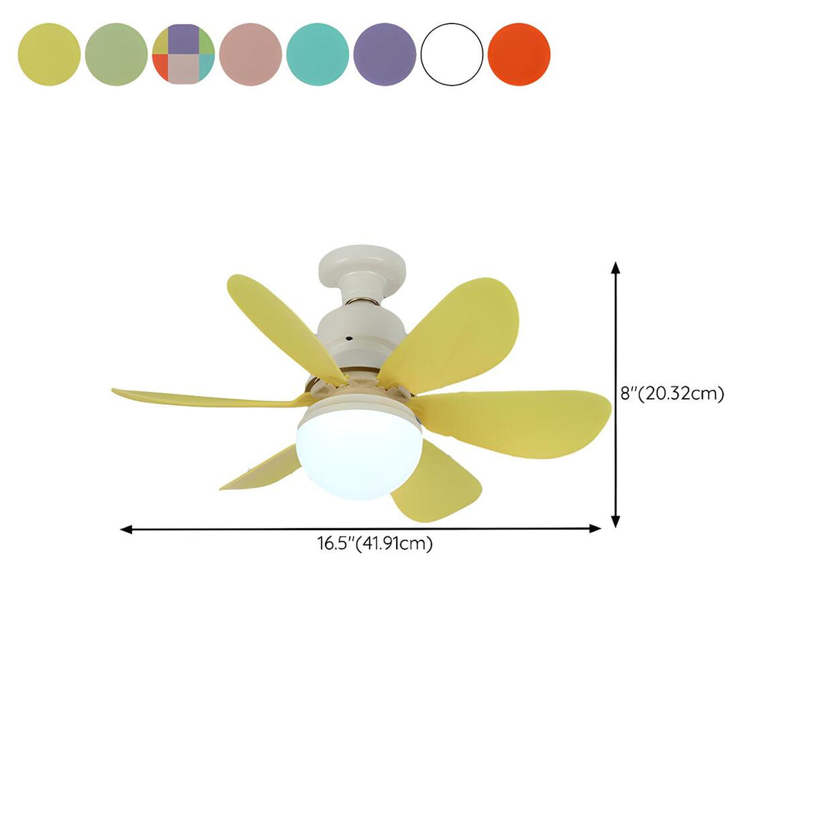 Modern Simple 6 Blade Dimming Ceiling Fan with Light 