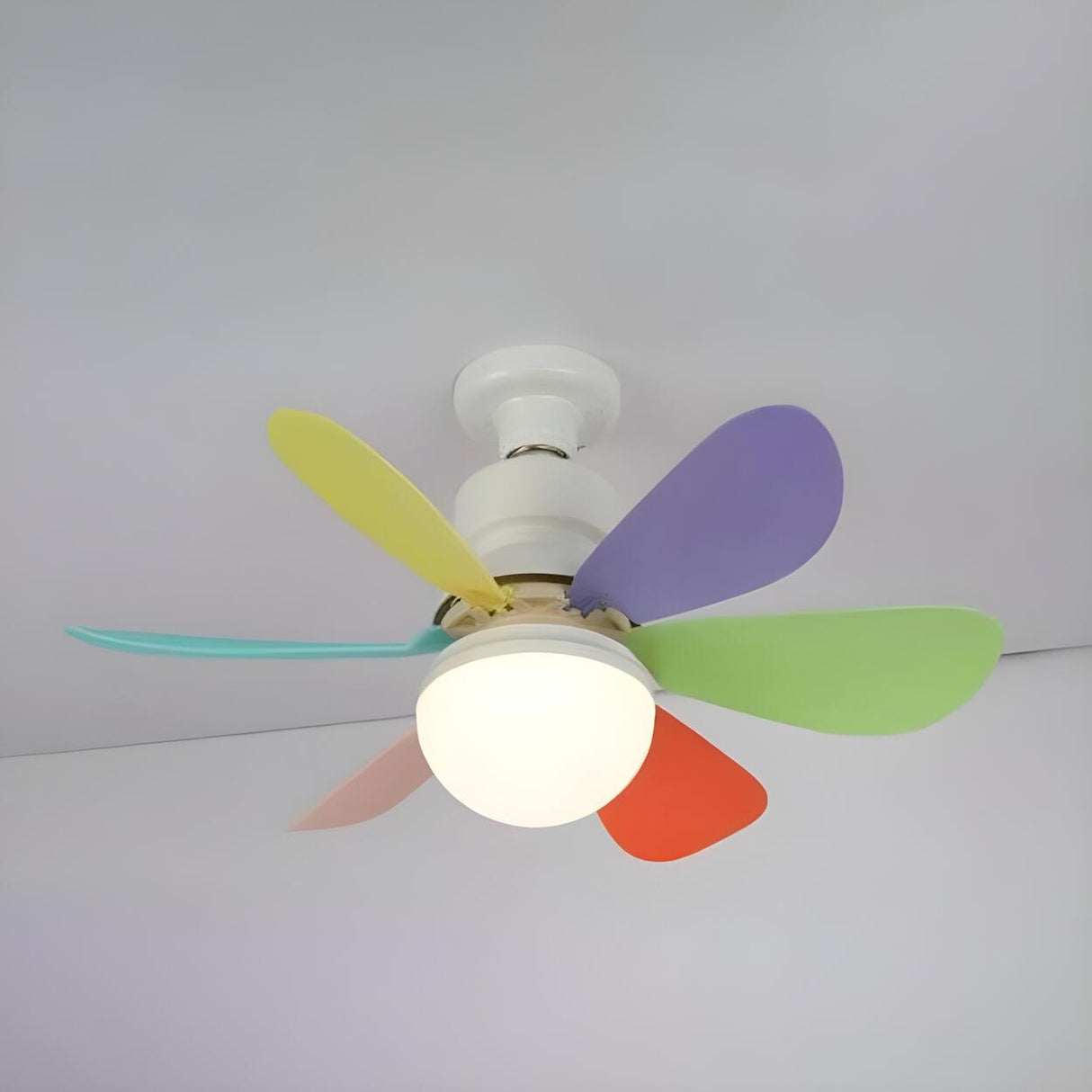 Modern Simple 6 Blade Dimming Ceiling Fan with Light Image - 4