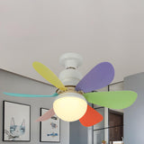 Modern Simple 6 Blade Dimming Ceiling Fan with Light Image - 7