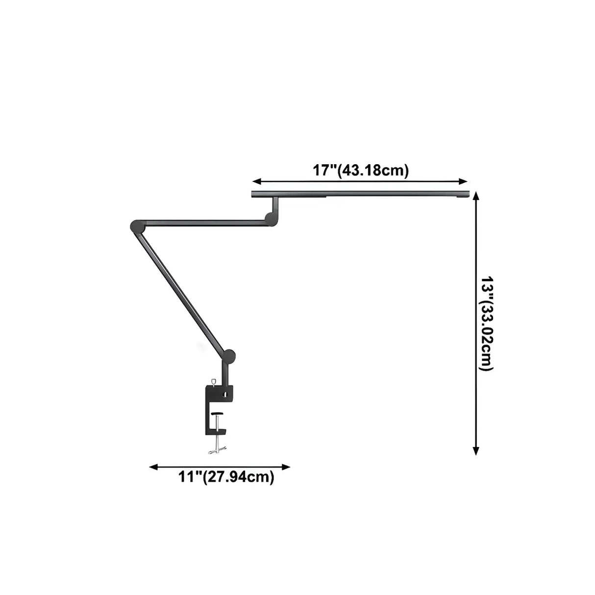 Modern Simple Black Adjustable Metal Arm Table Lamp Image - 12