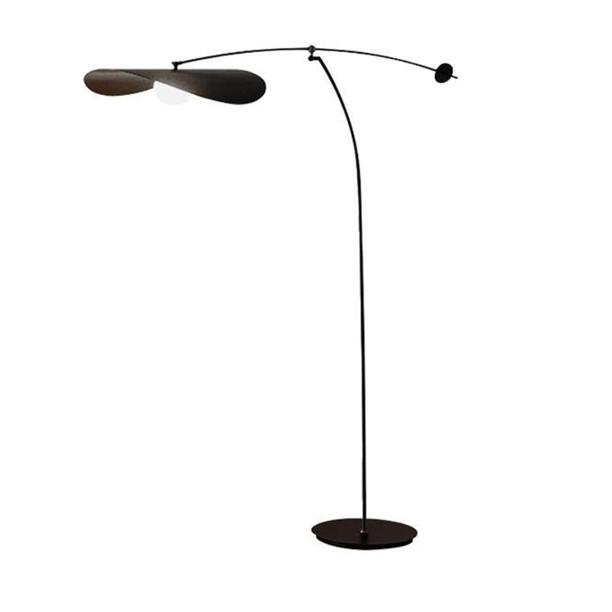 Modern Simple Black Arms Metal Arc Floor Light Lamp Image - 6